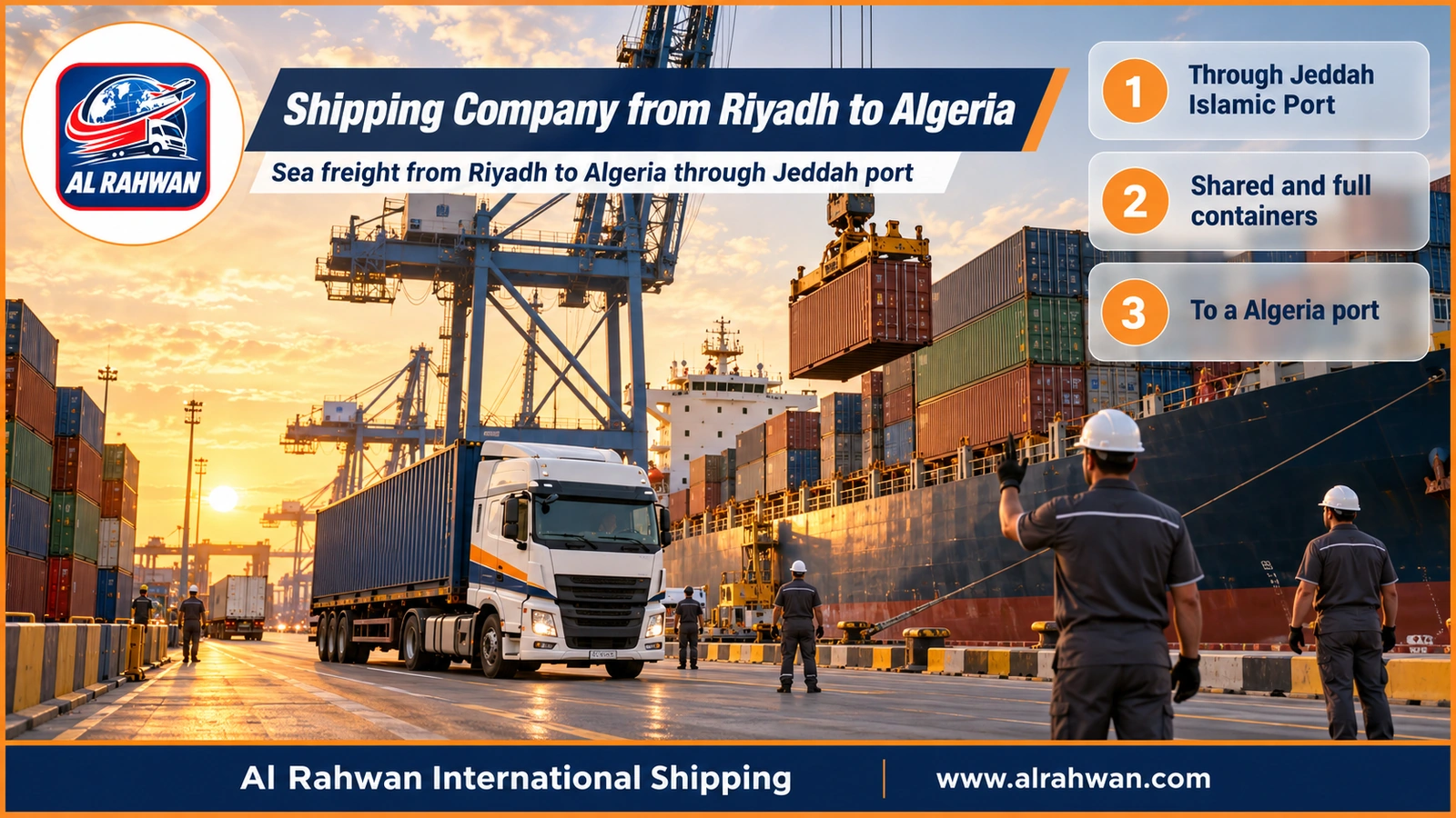 Shipping Company from Riyadh to Algeria - Sea freight from Riyadh to Algeria through Jeddah port