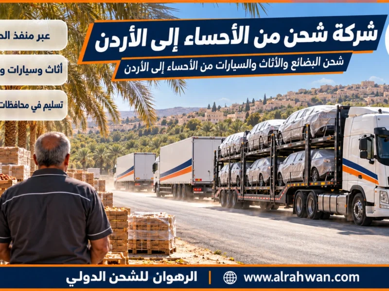 شركة شحن من الأحساء إلى الأردن | 0568829975 ◈ شحن تمور الأحساء وطرودها وشحن سيارات إلى عمّان
