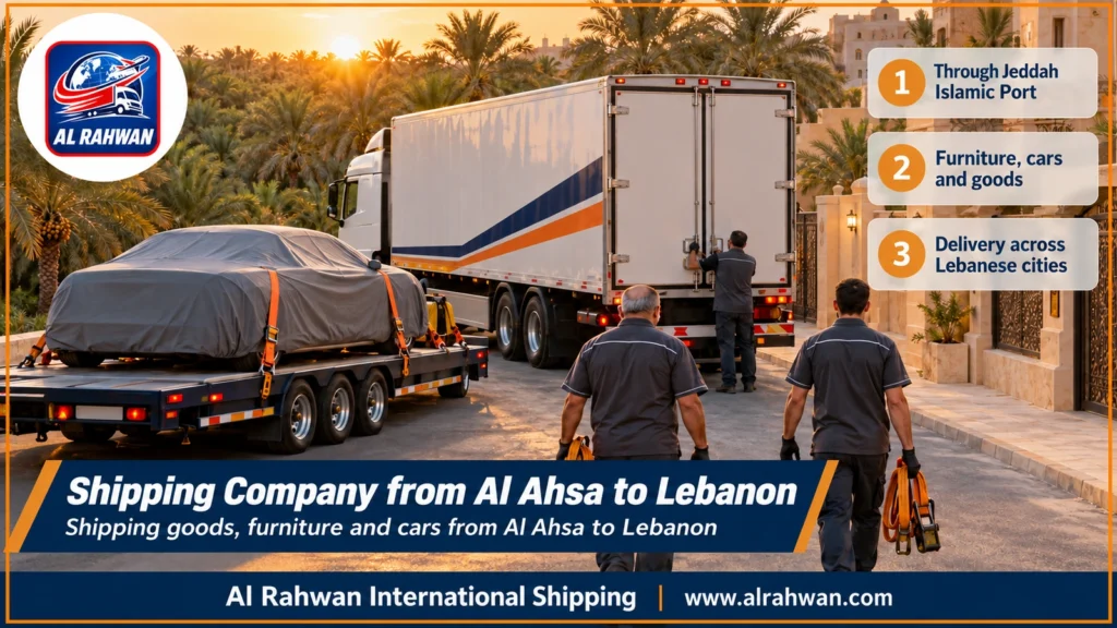 Shipping Company from Al Ahsa to Lebanon | 0568829975 ◈ Sea Shipping via Jeddah & Car Shipping