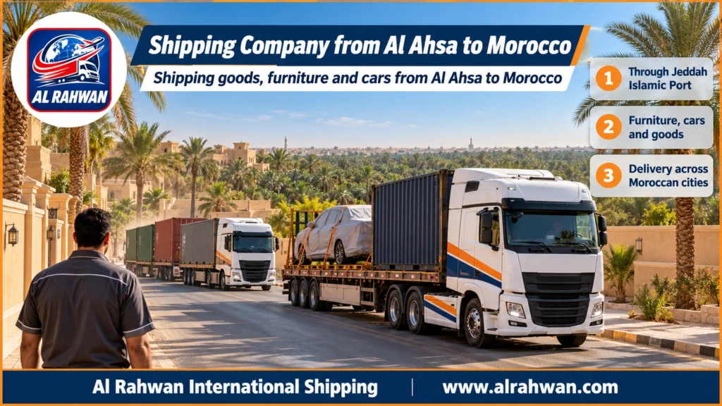 Shipping Company from Al Ahsa to Morocco | 0568829975 ◈ Ocean Freight via Jeddah and Car Shipping