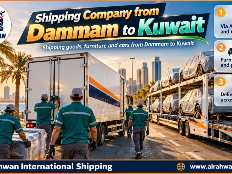 Shipping Company from Dammam to Kuwait | 0568829975 ◈ Fast Transport via Al Khafji and Al Nuwaiseeb with Car Shipping from the Eastern Province