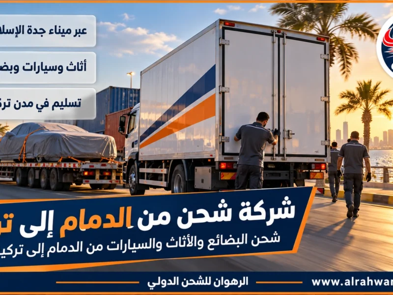 شركة شحن من الدمام إلى تركيا | 0568829975 ◈ تحميل بحري عبر جدة وشحن سيارات