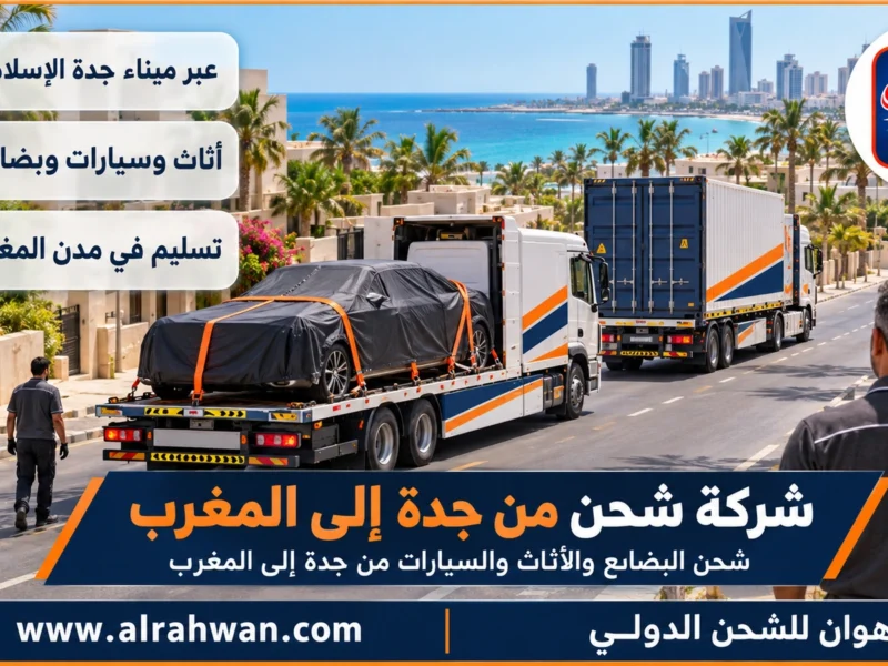شركة شحن من جدة إلى المغرب | 0568829975 ◈ تحميل مباشر من الميناء وشحن سيارات