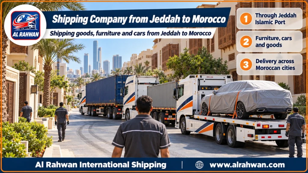 Shipping Company from Jeddah to Morocco | 0568829975 ◈ Direct Port Loading and Car Shipping