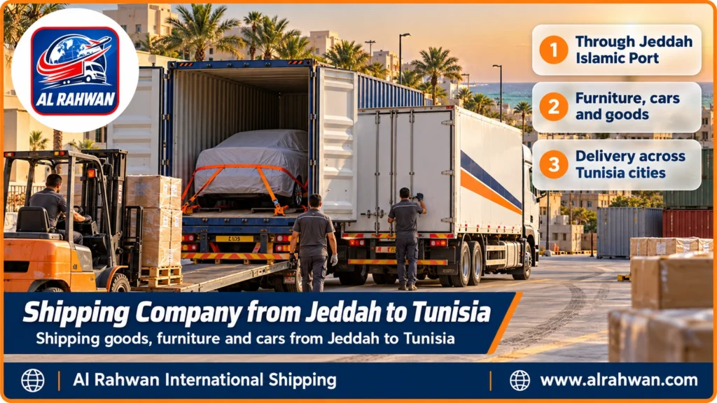 Shipping Company from Jeddah to Tunisia | 0568829975 ◈ Commercial Container Shipping and Car Shipping