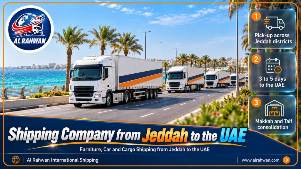 Shipping Company from Jeddah to the UAE | 0568829975 ◈ Carton Shipping and Car Shipping on Regular Departures