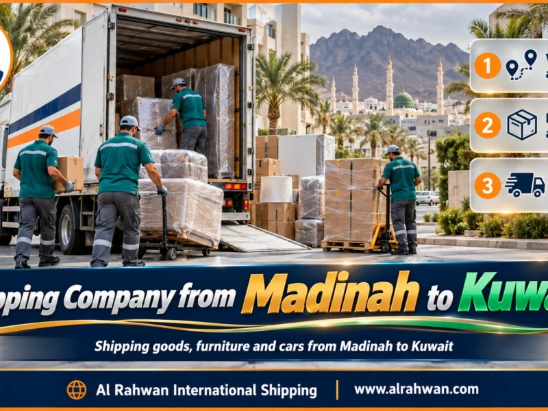 Shipping Company from Madinah to Kuwait | 0568829975 ◈ Personal Effects Shipping with Car Shipping from Madinah