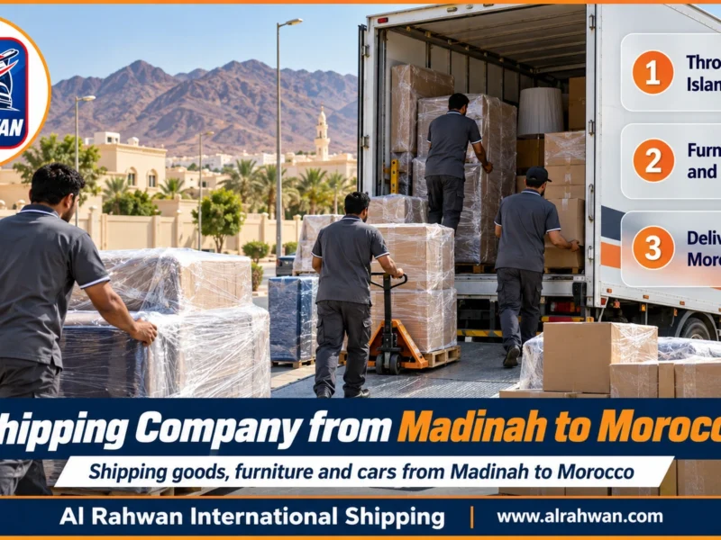 Shipping Company from Madinah to Morocco | 0568829975 ◈ Ocean Freight via Jeddah and Car Shipping