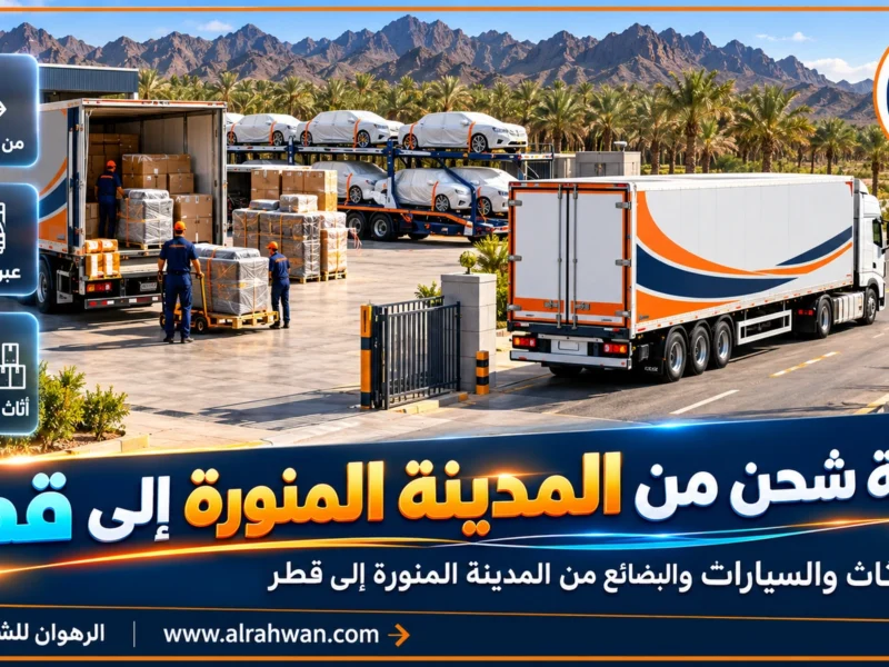 شركة شحن من المدينة المنورة إلى قطر | 0568829975 ◈ شحن أغراض شخصية وشحن سيارات من طيبة