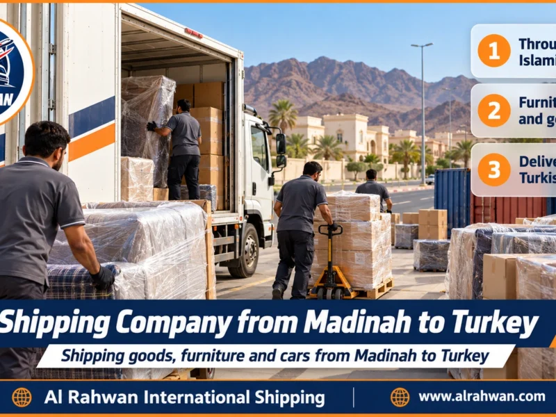 Shipping Company from Madinah to Turkey | 0568829975 ◈ Sea Freight via Jeddah with Conditional Car Shipping