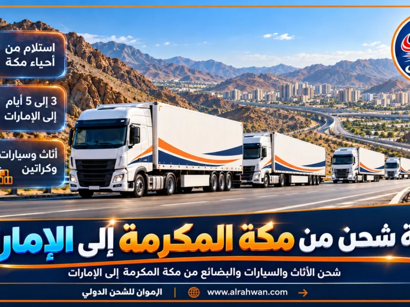 شركة شحن من مكة المكرمة إلى الإمارات | 0568829975 ◈ شحن أمتعة وشحن سيارات بجدول ثابت