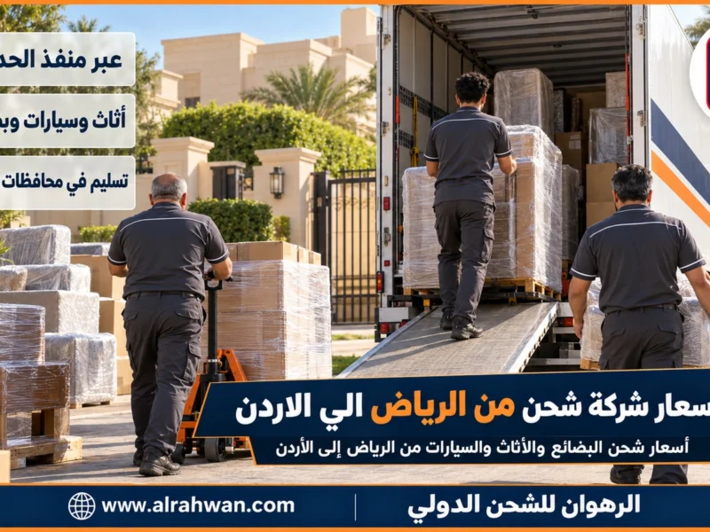اسعار شركة شحن من الرياض الي الاردن | 0568829975 ◈ جدول أسعار واضح بالريال لكل نوع شحنة وشحن سيارات