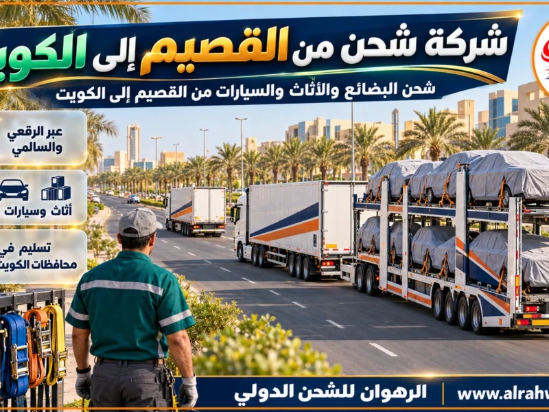 شركة شحن من القصيم إلى الكويت | 0568829975 ◈ نقل بري من بريدة وعنيزة وشحن سيارات عبر حفر الباطن