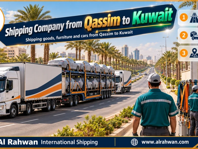 Shipping Company from Qassim to Kuwait | 0568829975 ◈ Road Transport from Buraidah and Unaizah with Car Shipping via Hafar Al Batin