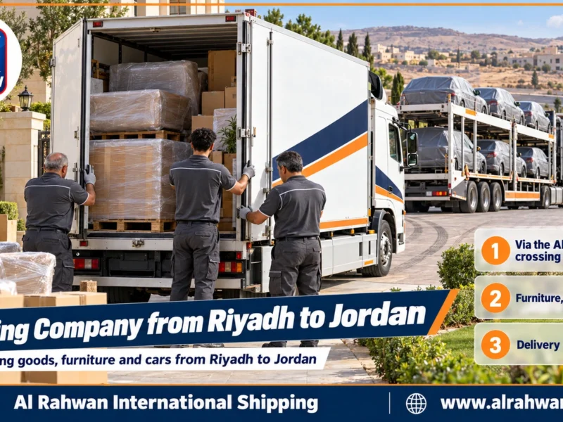 Shipping Company from Riyadh to Jordan | 0568829975 ◈ Road Freight from Riyadh via Al-Jouf and Qurayyat with Car Shipping