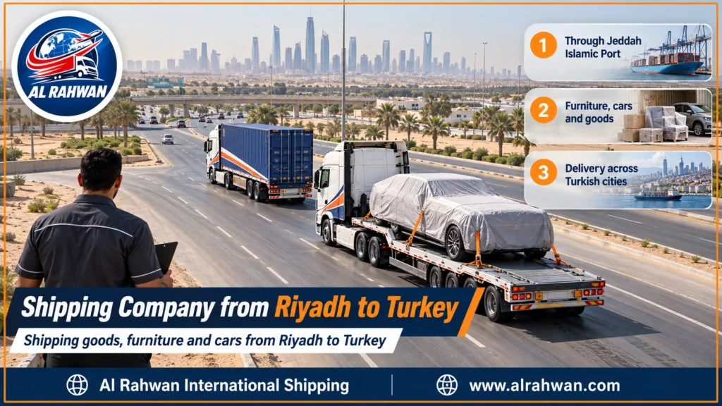 Shipping Company from Riyadh to Turkey | 0568829975 ◈ Inland Transfer to Jeddah and Car Shipping to Turkey