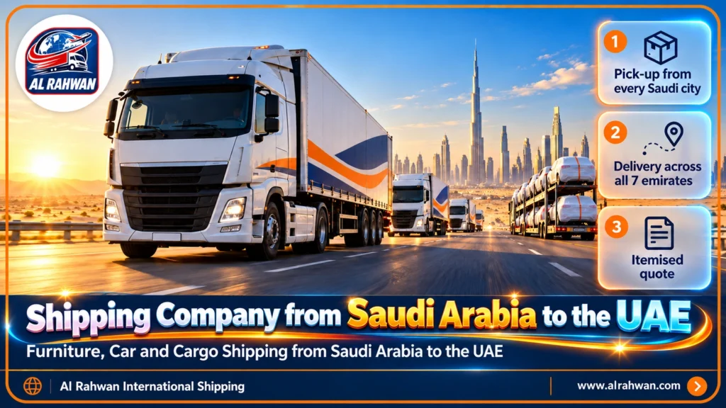 Shipping Company from Saudi Arabia to the UAE | 0568829975 ◈ Road & Air Freight and Car Shipping to All Seven Emirates