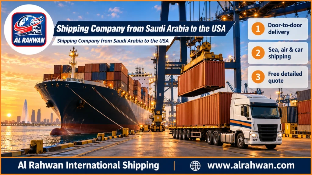 Shipping Company from Saudi Arabia to the USA | 0568829975 ◈ Trusted Sea, Air & Car Shipping