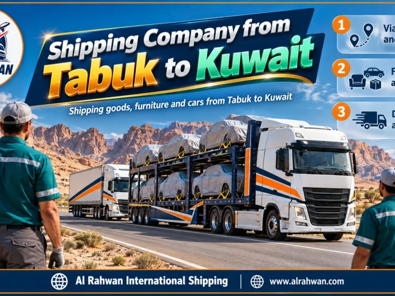 Shipping Company from Tabuk to Kuwait | 0568829975 ◈ Long-Haul Goods Transport with Car Shipping from the North