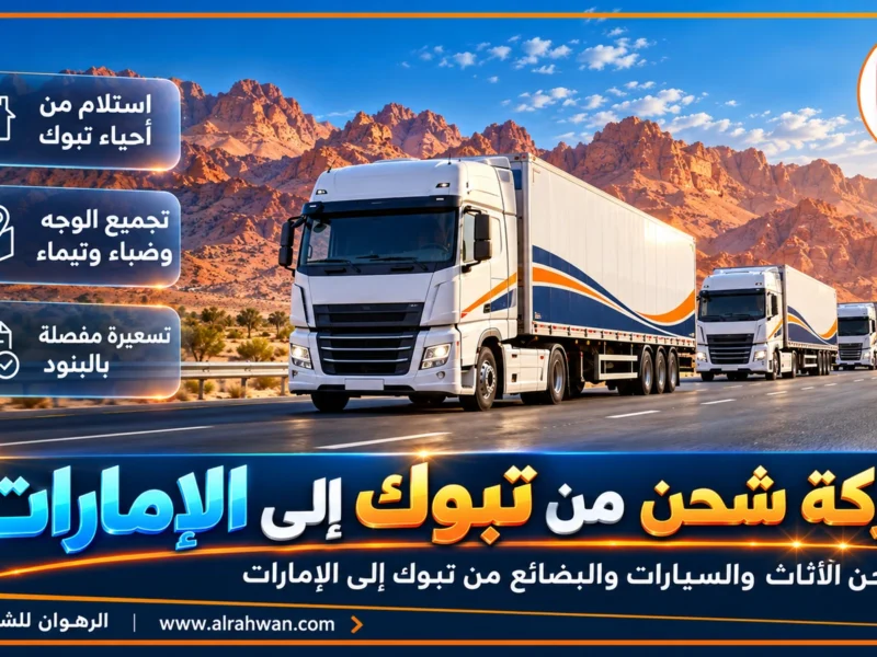 شركة شحن من تبوك إلى الإمارات | 0568829975 ◈ شحن حاويات وشحن سيارات من الشمال