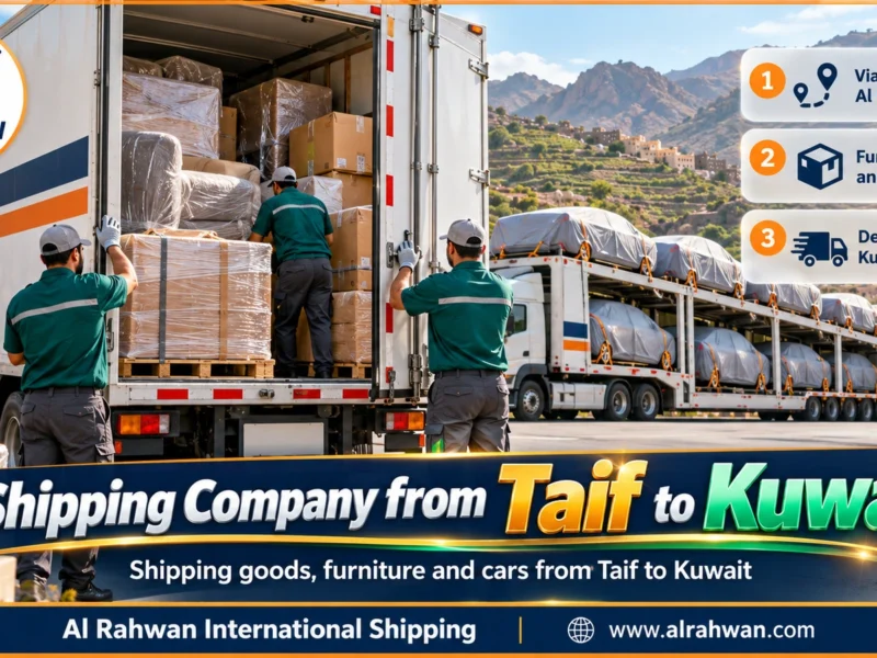 Shipping Company from Taif to Kuwait | 0568829975 ◈ Taif Produce and Household Shipping with Car Shipping